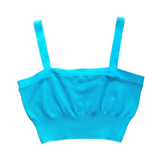 Victor Glemaud Cropped Knit Cami Top, Blue, Large - Picture 4 of 7